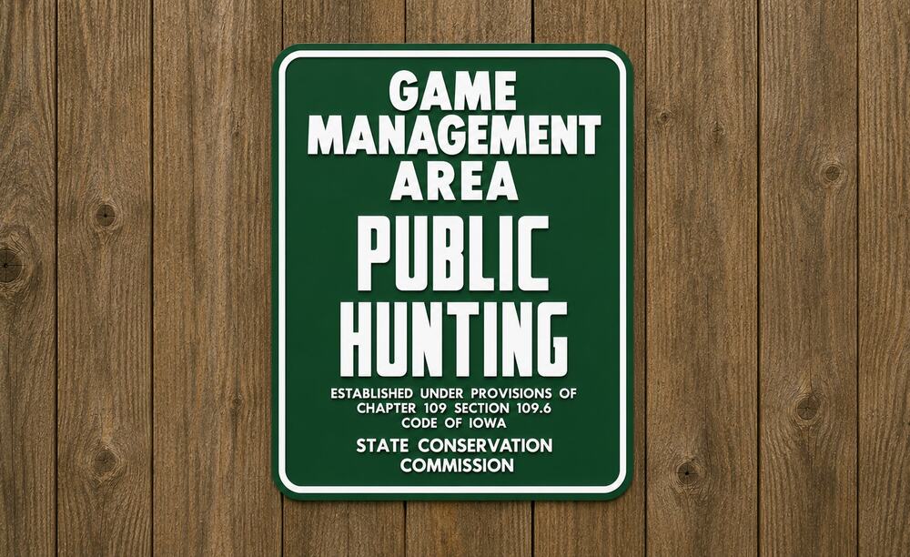 IOWA Game Management Area Sign Public Hunting State Conservation Commission DNR